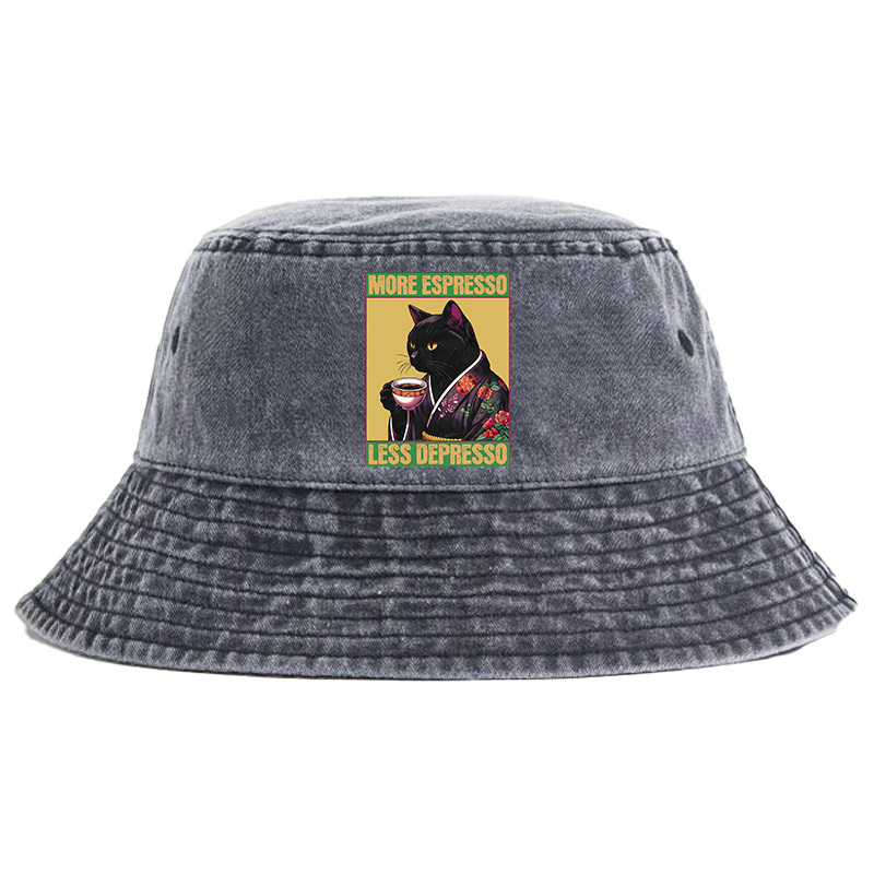 Tokyo-Tiger Up Caffeine Down Depression Washed Bucket Hat