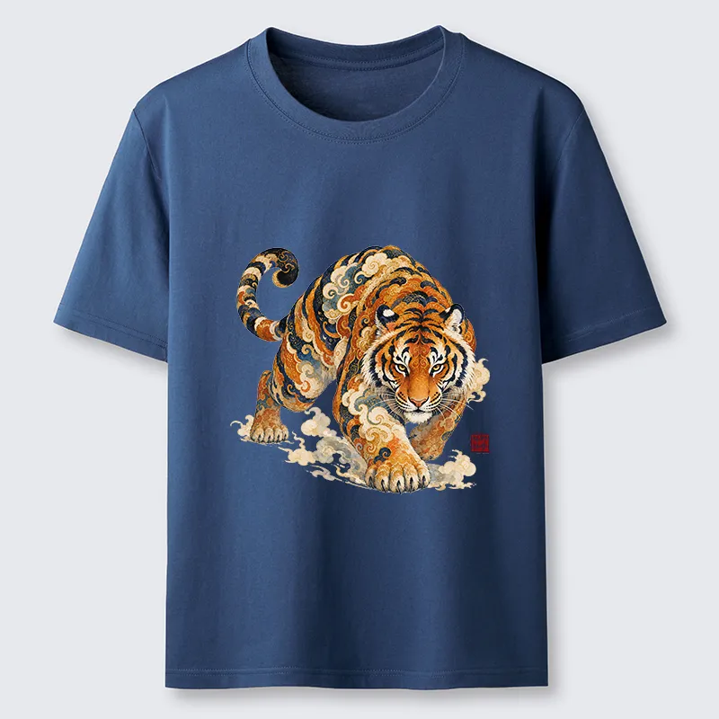 Tokyo-Tiger Vintage Cloud Tiger Print Classic T-Shirt