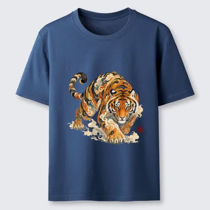 Tokyo-Tiger Vintage Cloud Tiger Print Classic T-Shirt
