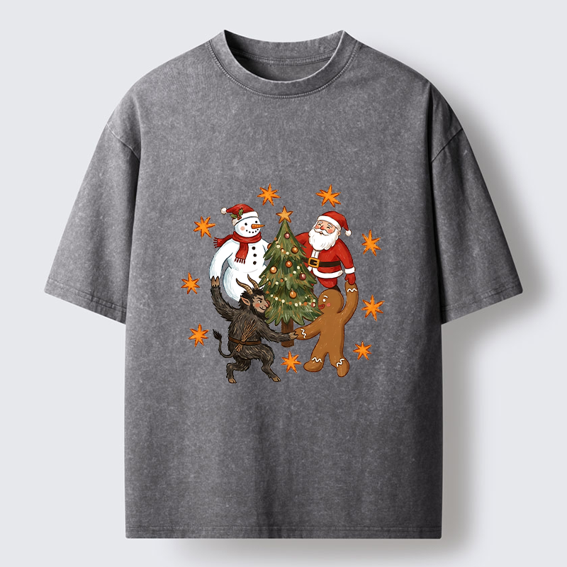 Tokyo-Tiger Christmas Party Crew Washed T-Shirt