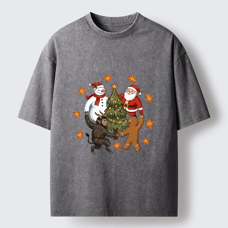 Tokyo-Tiger Christmas Party Crew Washed T-Shirt