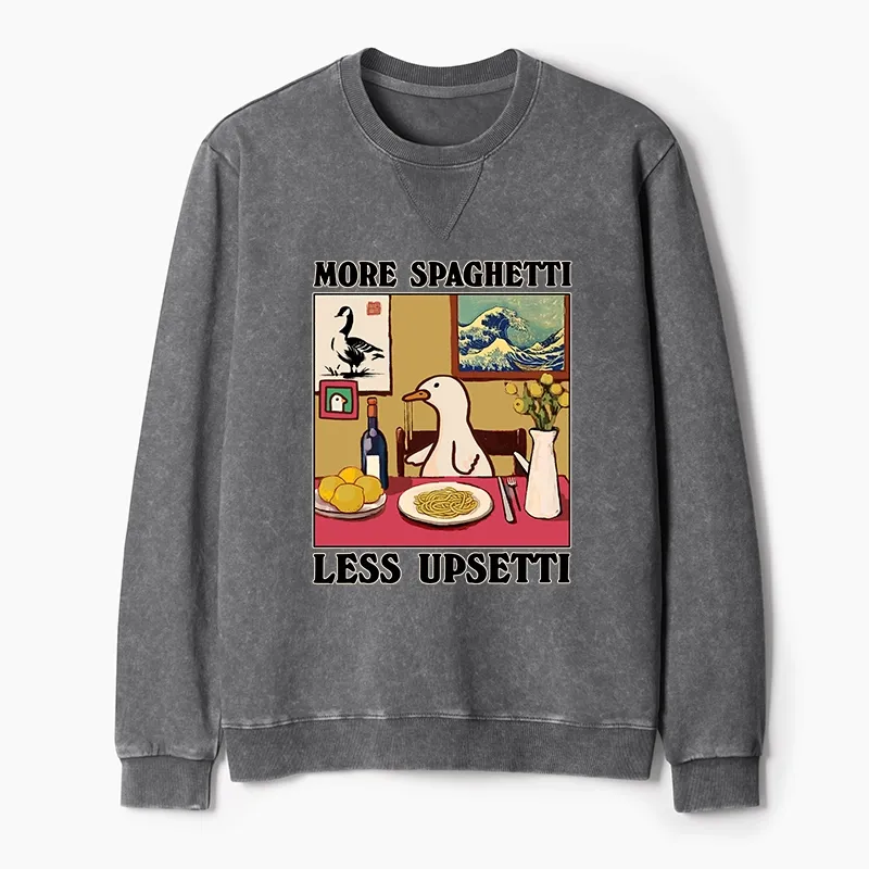Tokyo-Tiger More Spaghetti Less Upsetti Goose Washed Terry Sweatshirt