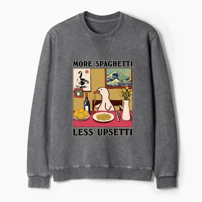 Tokyo-Tiger More Spaghetti Less Upsetti Goose Washed Terry Sweatshirt