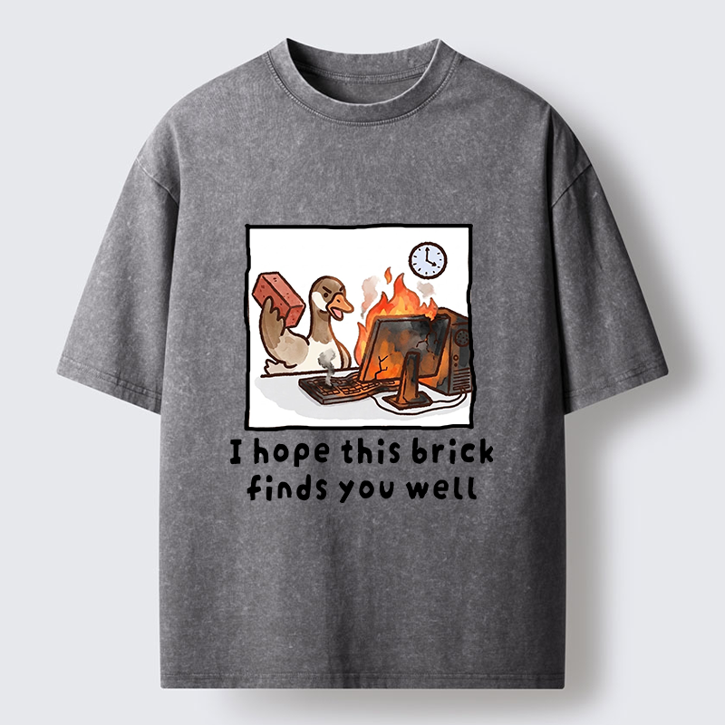 Tokyo-Tiger Office Angry Duck Graphic Washed T-Shirt