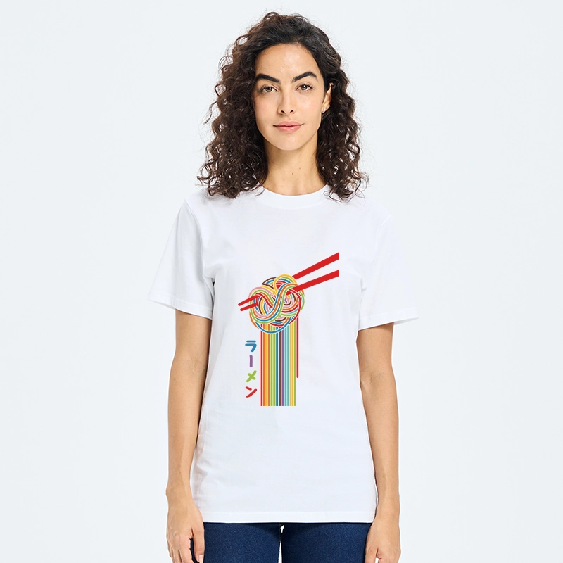 Tokyo-Tiger Colorful Noodles On Red Chopsticks Classic T-Shirt