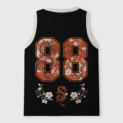 Tokyo-Tiger Where The Sakura Falls The Dragon Rises Mesh Tank Top