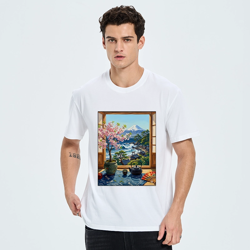Tokyo-Tiger Mount Fuji View From Japanese Window Classic T-Shirt