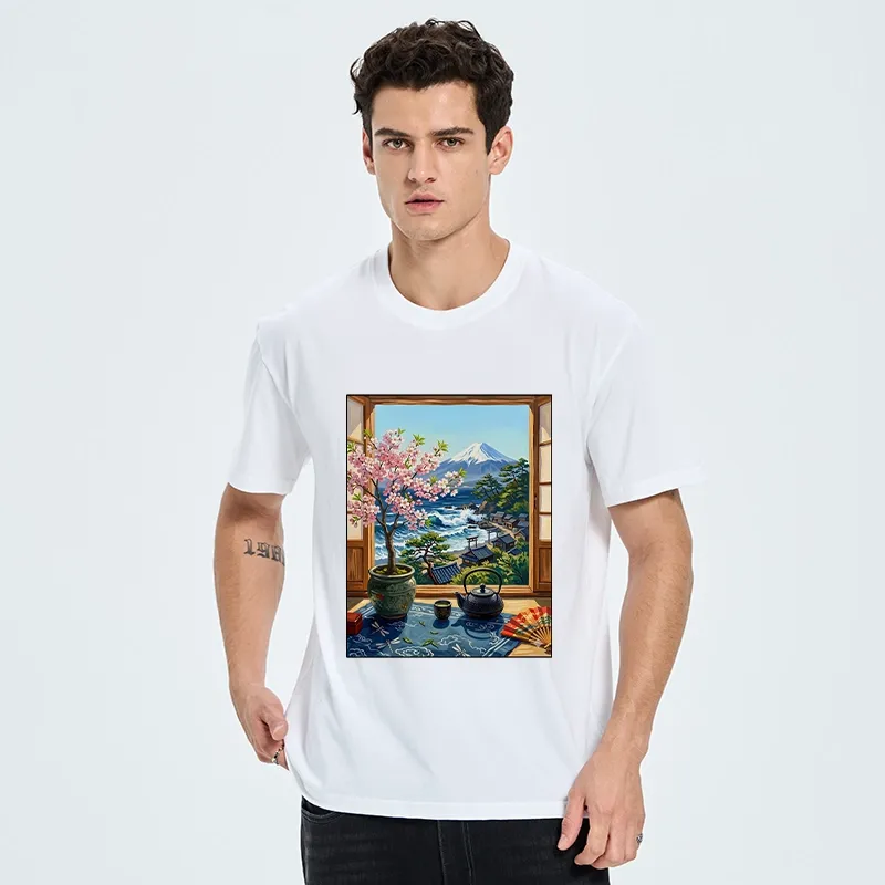 Tokyo-Tiger Mount Fuji View From Japanese Window Classic T-Shirt