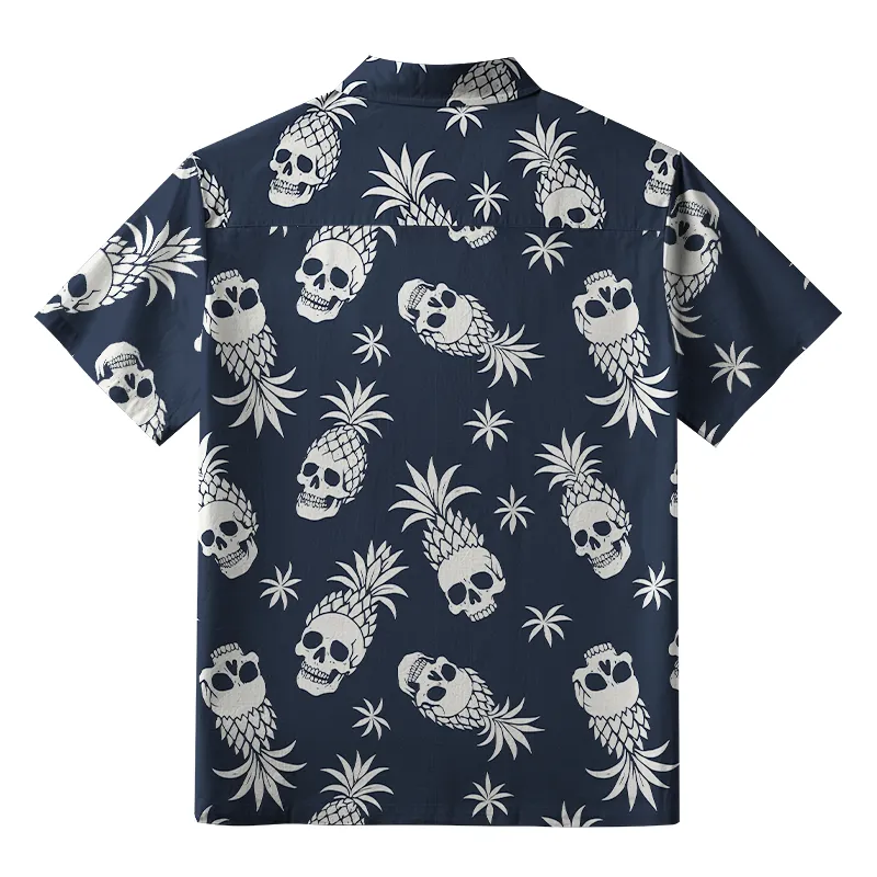 Tokyo-Tiger Pineapple Skull Button-up Shirt