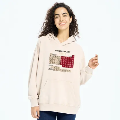 Tokyo-Tiger Table of Elements of Wine Washed Hoodie