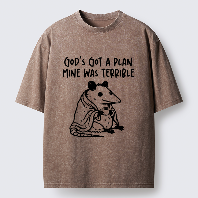 Tokyo-Tiger Chill Coffee Opossum Washed T-Shirt