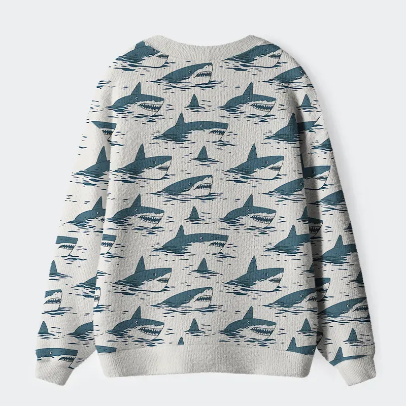 Tokyo-Tiger Sea Shark Ugly Cardigan Sweater