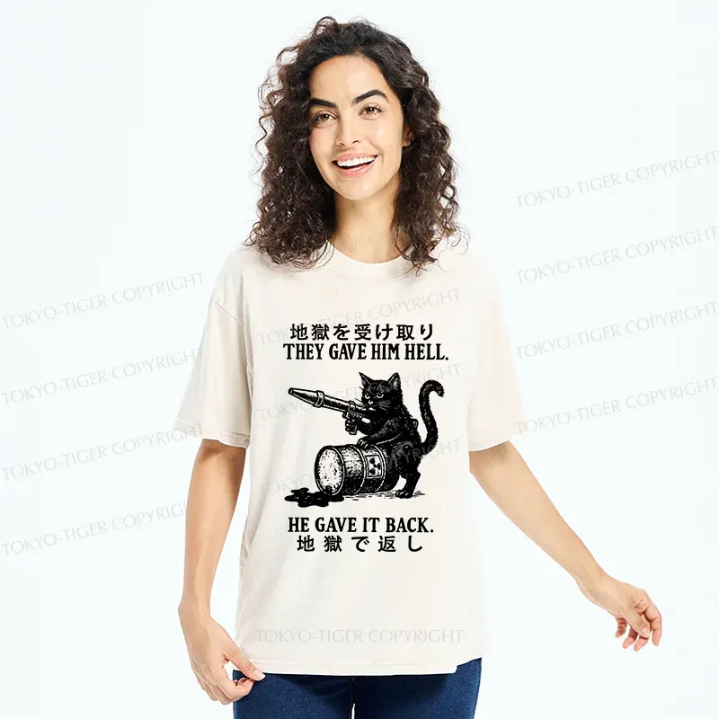 Tokyo-Tiger Revenge Of The Cat Washed T-Shirt