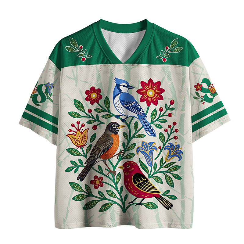 Tokyo-Tiger Floral Birdsong Mesh Jersey