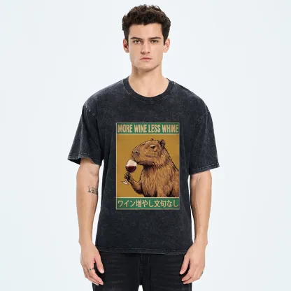 Tokyo-Tiger Capybara Wine Time Washed T-Shirt