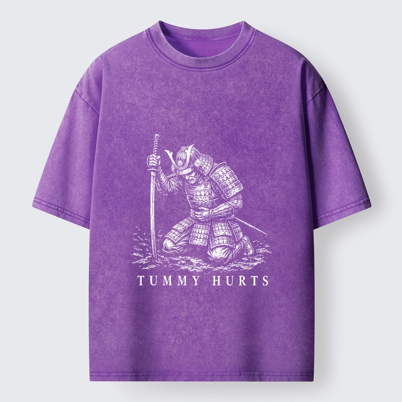 Tokyo‑Tiger Funny Tummy Hurts Washed T‑Shirt