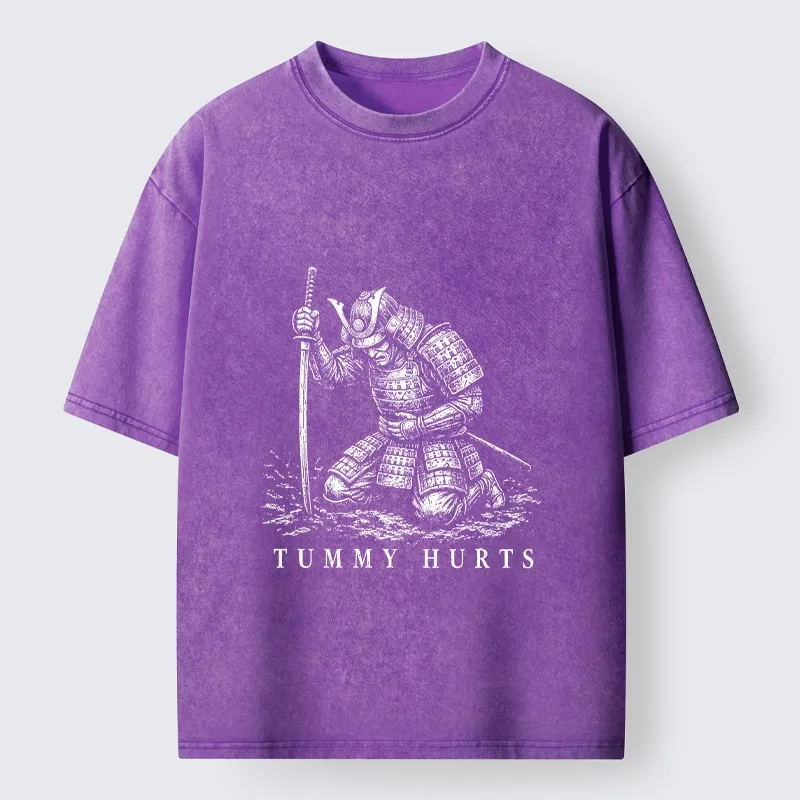Tokyo‑Tiger Funny Tummy Hurts Washed T‑Shirt
