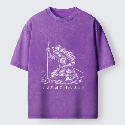 Tokyo‑Tiger Funny Tummy Hurts Washed T‑Shirt