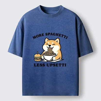 Tokyo‑Tiger Funny Spaghetti Dog Washed T‑Shirt