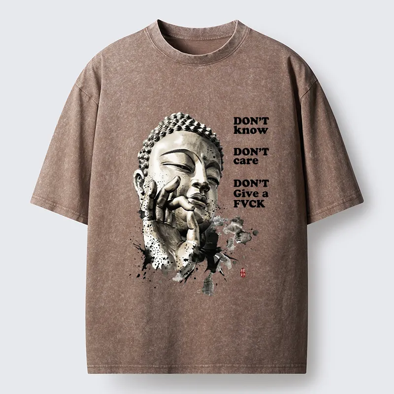 Tokyo‑Tiger Chill Buddha Meme Washed T‑Shirt