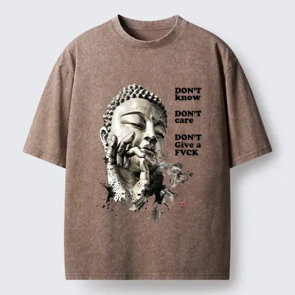 Tokyo‑Tiger Chill Buddha Meme Washed T‑Shirt