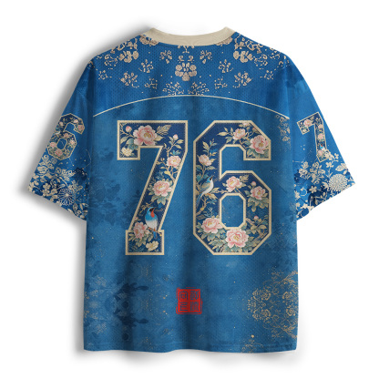 Tokyo-Tiger Japanese Bluebird Peony Mesh Jersey