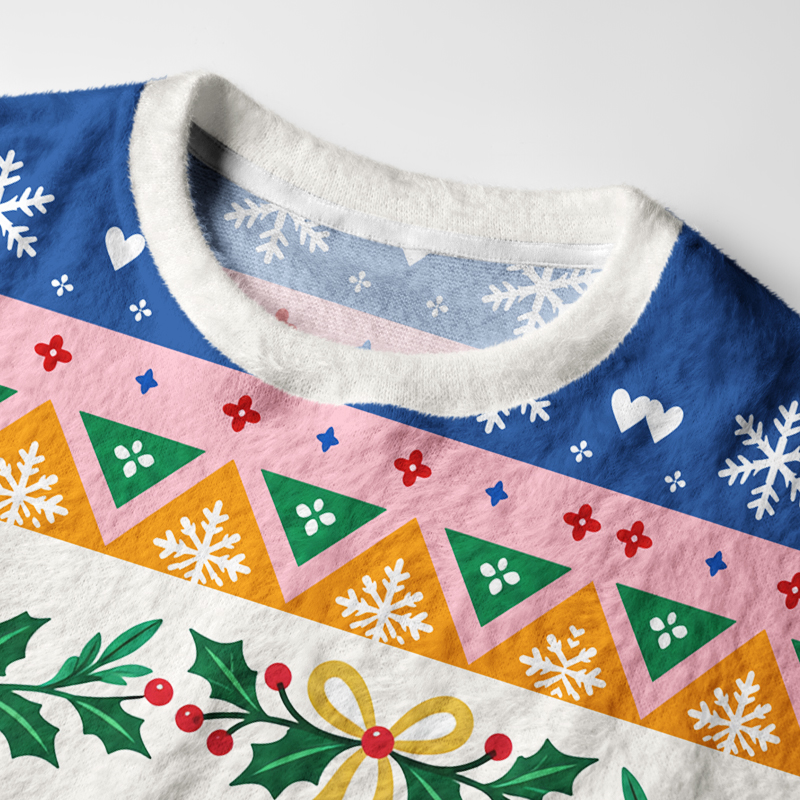 Tokyo-Tiger Christmas Dogs Of Joy Fuzzy Christmas Ugly Sweatshirt