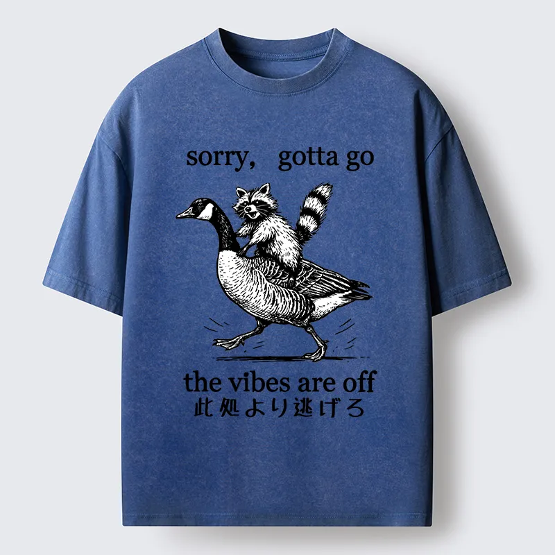 Tokyo‑Tiger Raccoon Goose Escape Washed T-Shirt