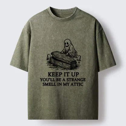 Tokyo‑Tiger Funny Ghost Prank Washed T-Shirt