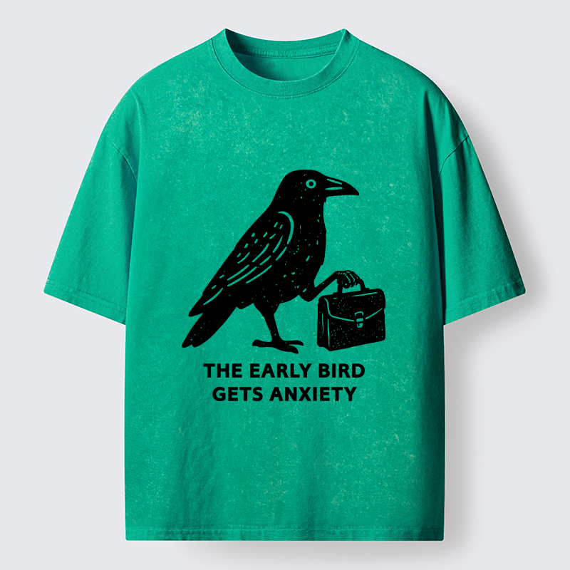 Tokyo-Tiger Funny Work Crow Meme Washed T-Shirt