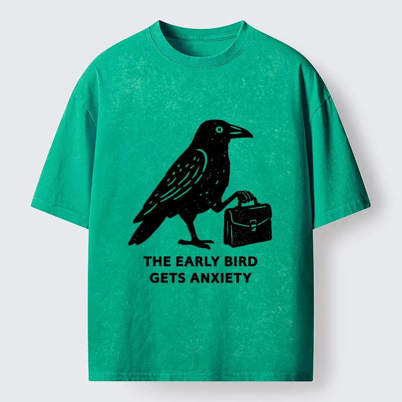 Tokyo-Tiger Funny Work Crow Meme Washed T-Shirt