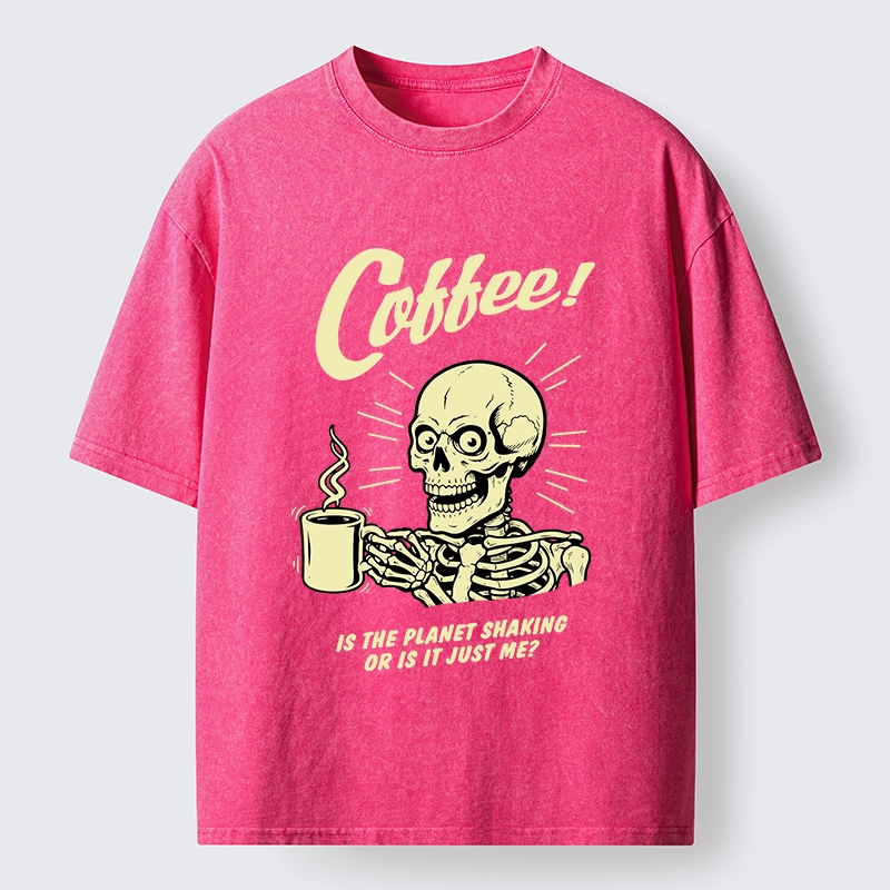 Tokyo‑Tiger Funny Skull Coffee Washed T‑Shirt