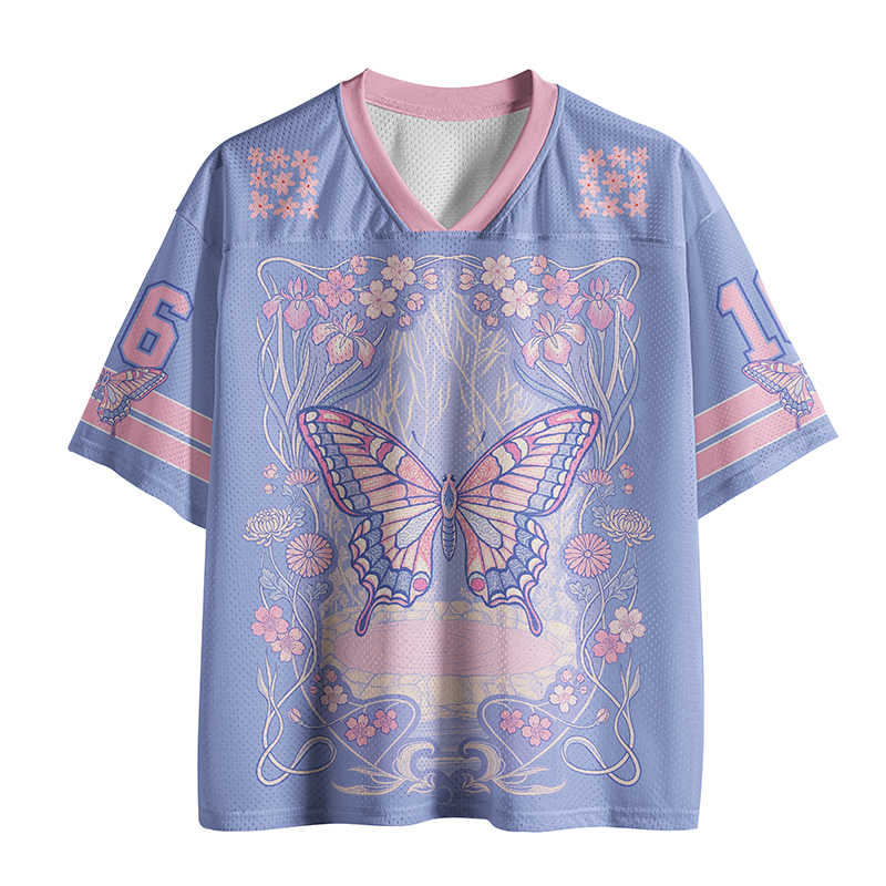 Tokyo-Tiger Floral Butterfly Mesh Jersey