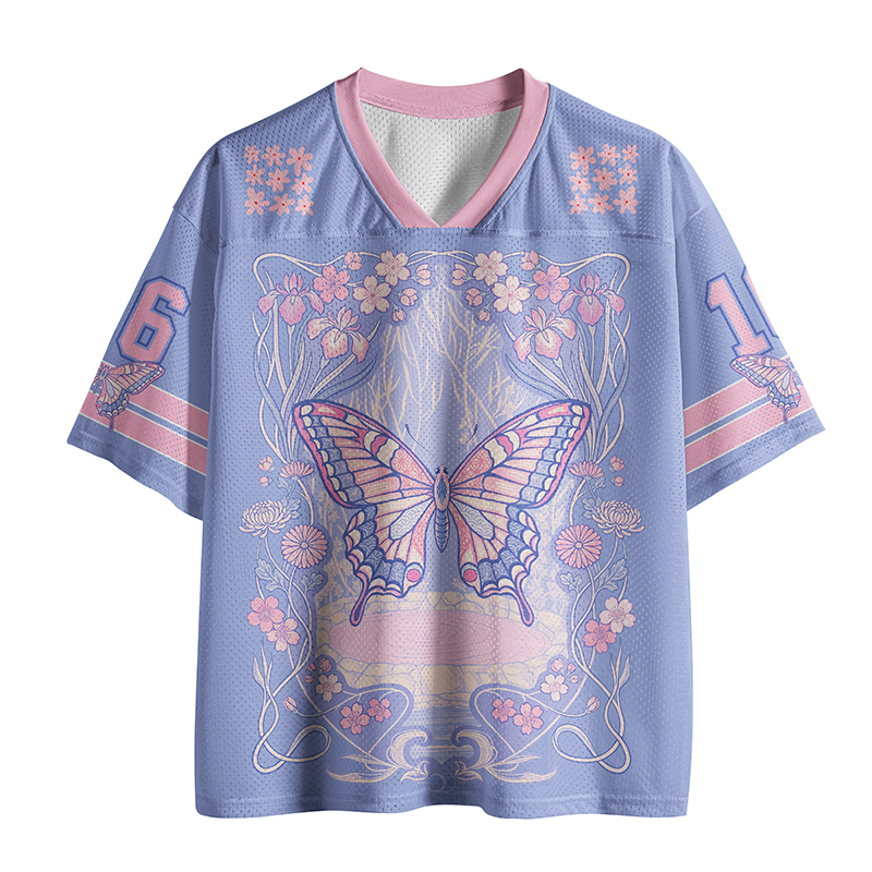 Tokyo-Tiger Floral Butterfly Mesh Jersey