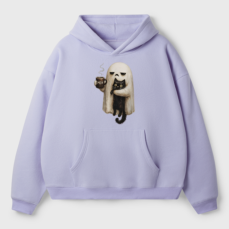 Tokyo-Tiger Ghost Cat Coffee Mood Adult Fleece Hoodie