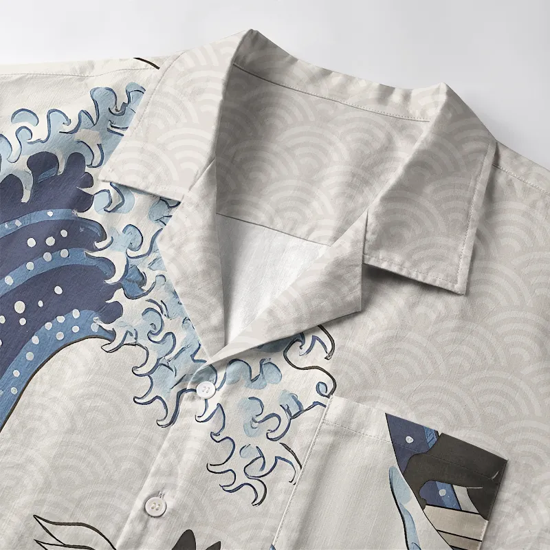 Tokyo-Tiger Black Cat Surfing Aloha Hawaiian Shirt