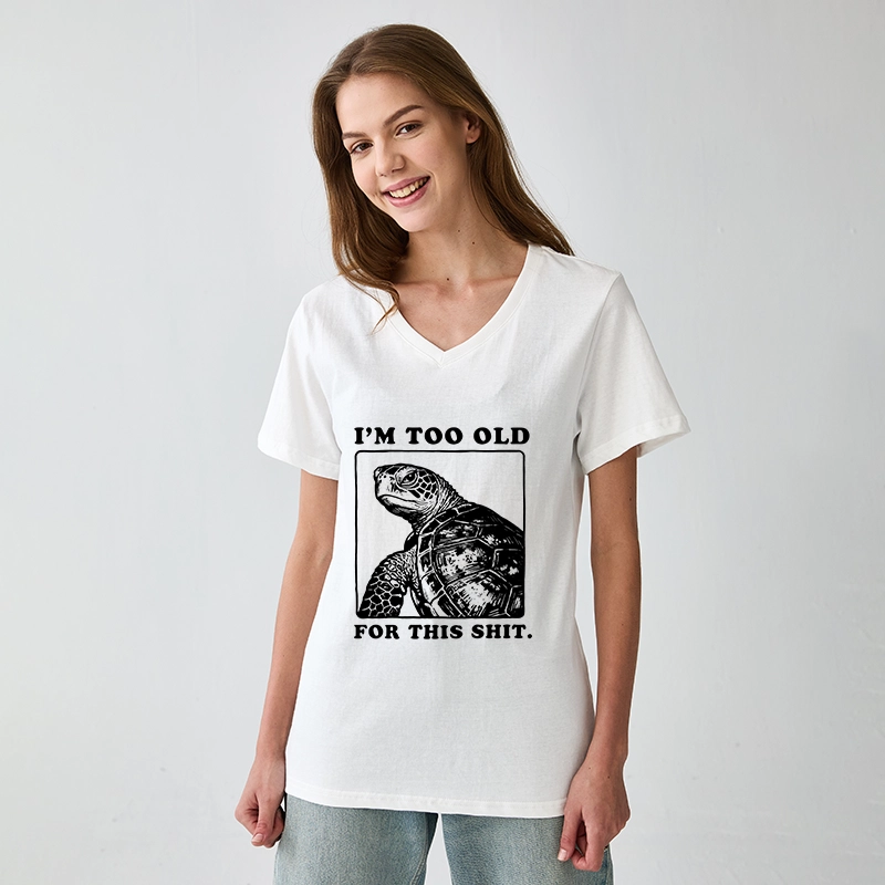 Tokyo-Tiger Turtle I Quit Meme Energy V-Neck Classic T-Shirt