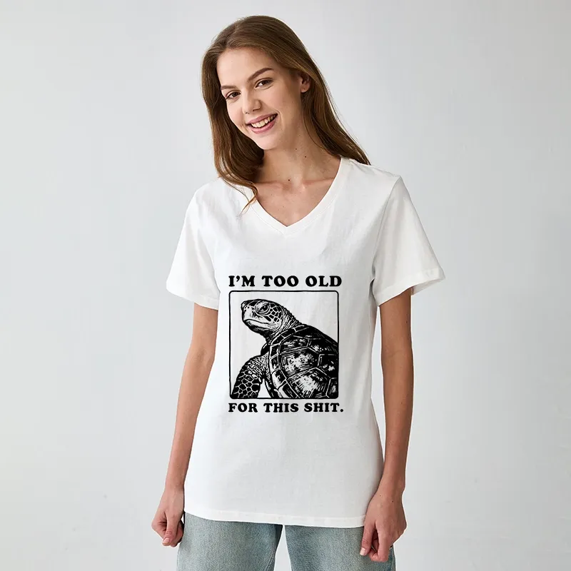 Tokyo-Tiger Turtle I Quit Meme Energy V-Neck Classic T-Shirt