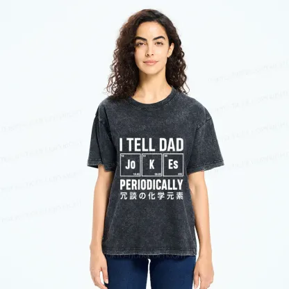 Tokyo-Tiger Tell Dad Jokes Washed T-Shirt