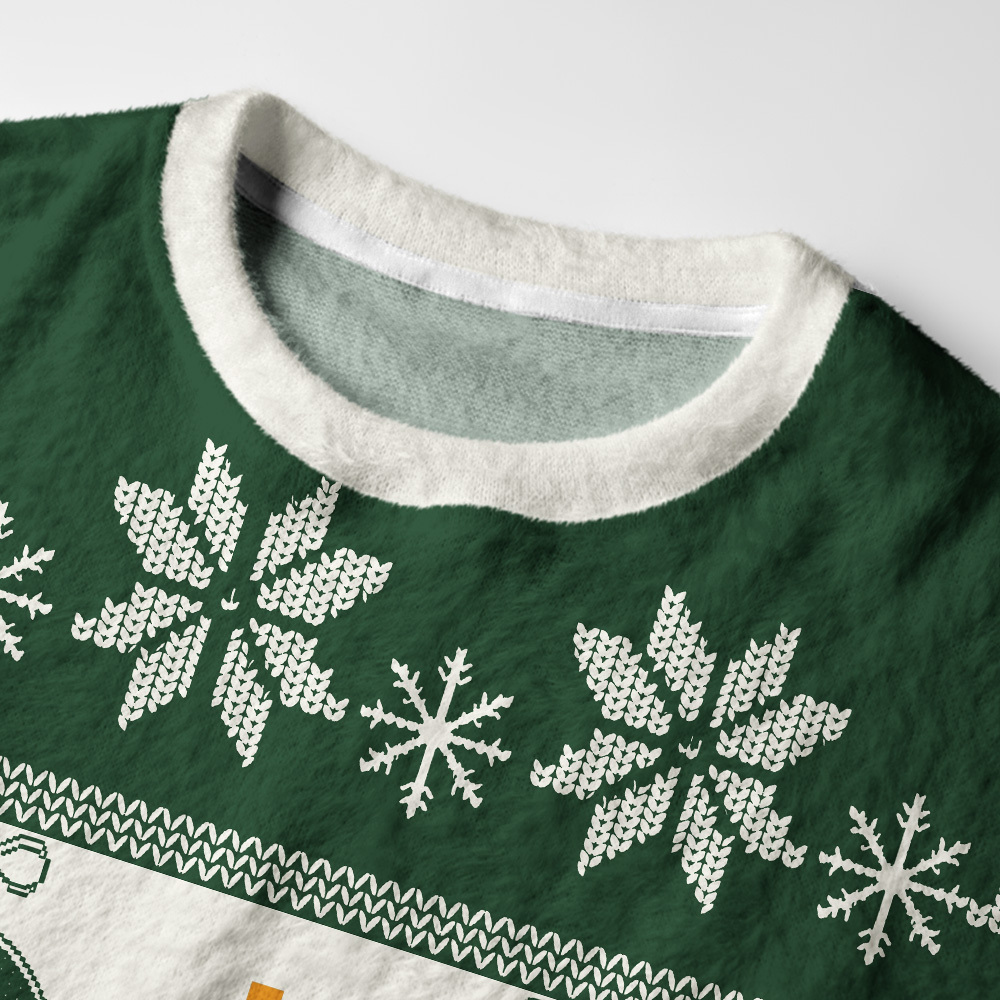 Tokyo-Tiger Office Christmas Fuzzy Christmas Ugly Sweatshirt