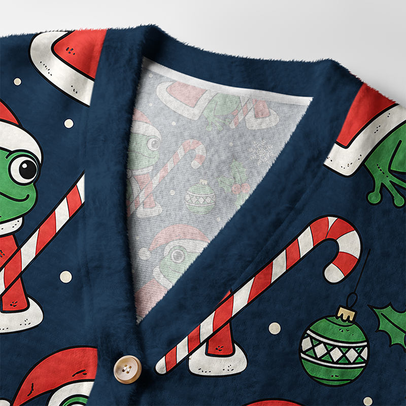 Tokyo-Tiger Christmas Frog Ugly Cardigan Sweater