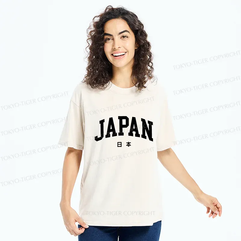 Tokyo-Tiger Simple Japan Washed T-Shirt