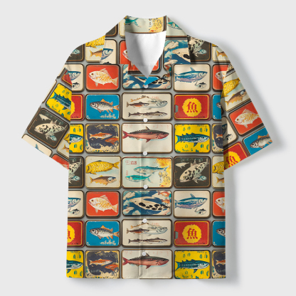Tokyo-Tiger Vintage Fish Collection Cuban Collar Shirt