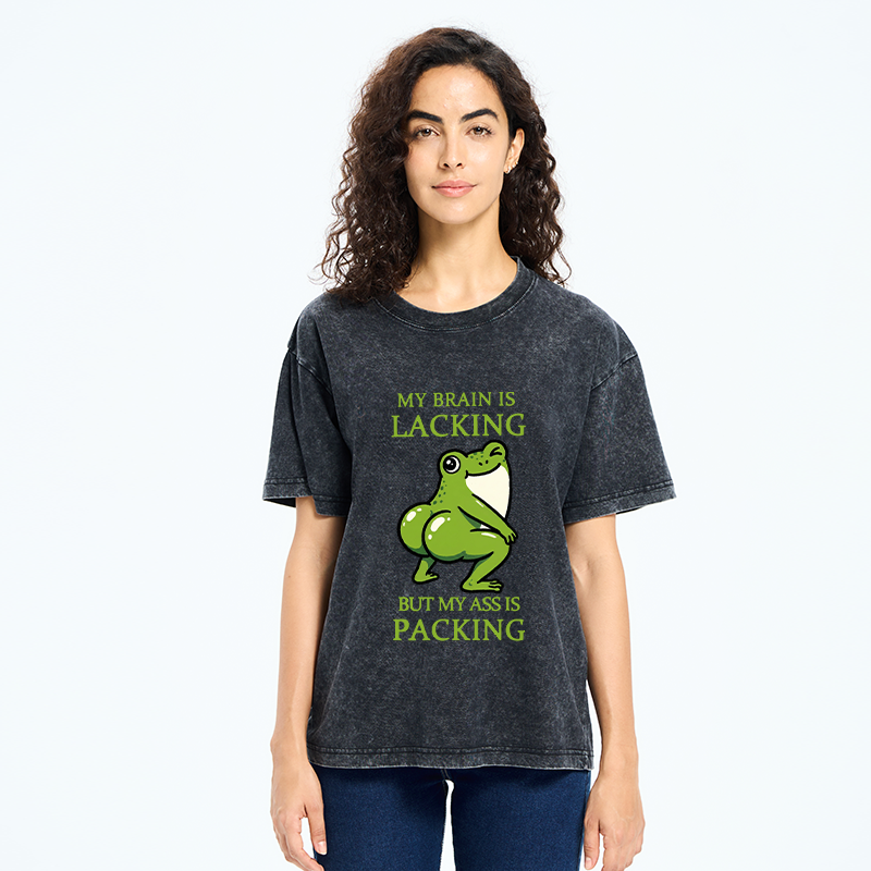 Tokyo-Tiger Funny Booty Frog Meme Washed T-Shirt