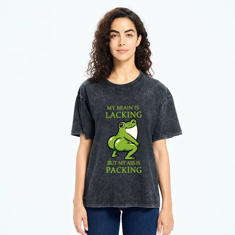 Tokyo-Tiger Funny Booty Frog Meme Washed T-Shirt
