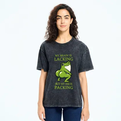 Tokyo-Tiger Funny Booty Frog Meme Washed T-Shirt