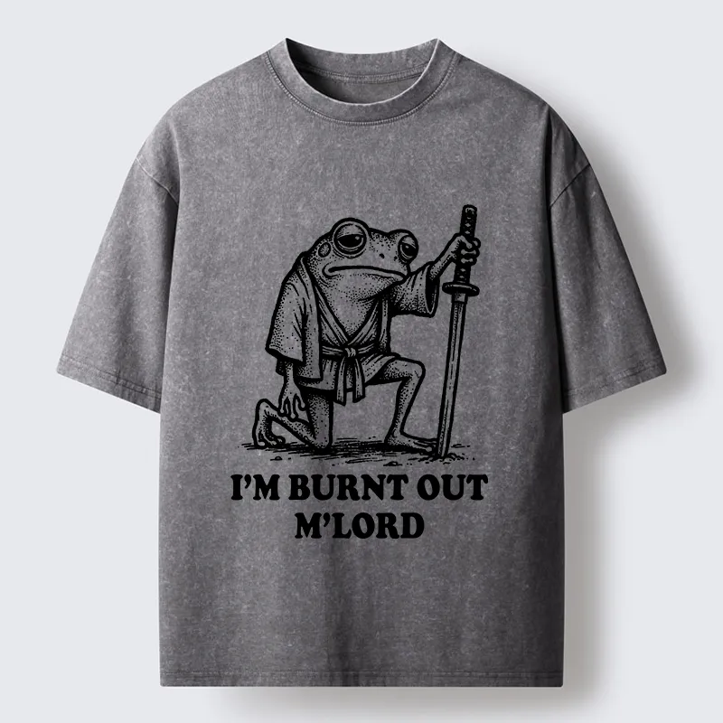 Tokyo‑Tiger Tired Frog Samurai Washed T-Shirt