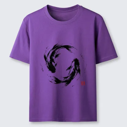 Tokyo-Tiger Ink Koi Fish Circle Classic T-Shirt