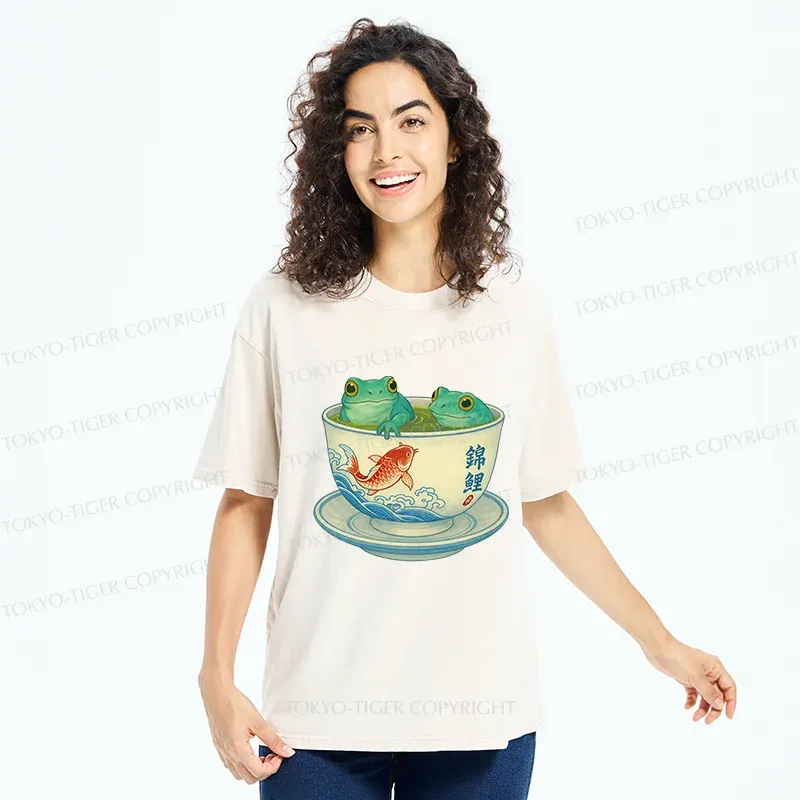 Tokyo-Tiger Frog Tea Washed T-Shirt