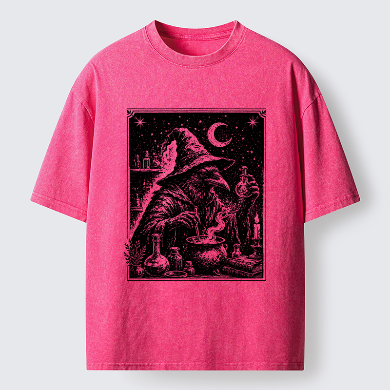 Tokyo-Tiger Funny Magical Raven Washed T-Shirt
